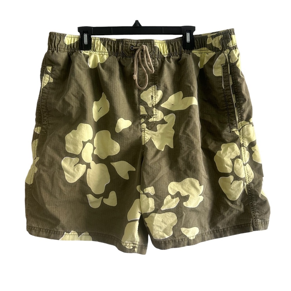 BREAKWATER Board Shorts Olive Yellow Sz XL